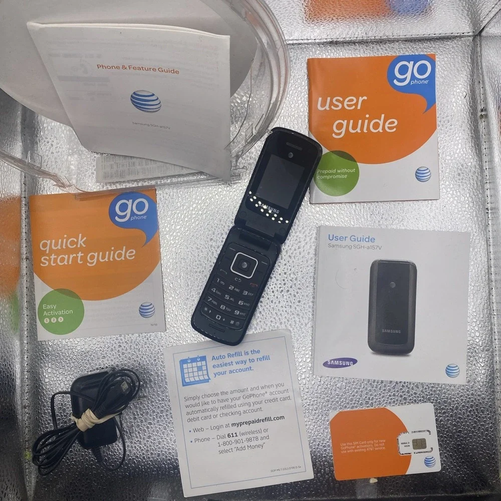 Samsung SGH-A157 / - Black ( AT&T ) Cellular Flip/ Sim Card/ Book